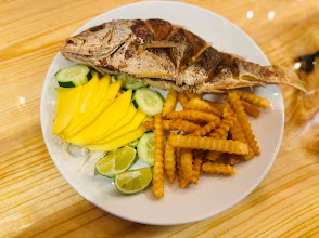 Whole fried mojarra